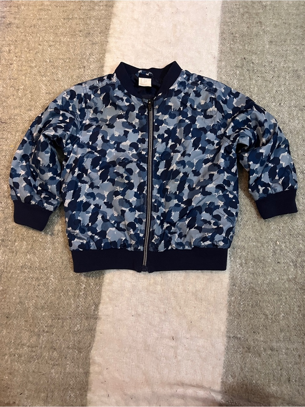 H&M Blue Camouflage Zip-Up Kids Bomber Jacket